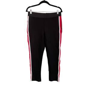 Zara Basic Leggings Size XL Black Side Stripe Pull On Cropped Capri Casual